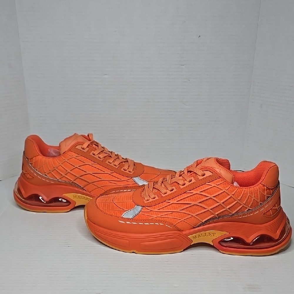 Size 9 Mallet Neptune Low Top Orange Sneakers Mens
